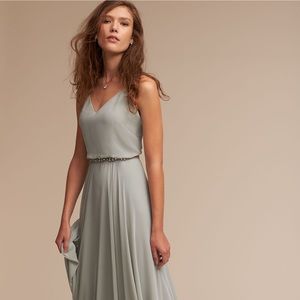 BHLDN Inesse Dress, size 8, Morning Mist, hemmed